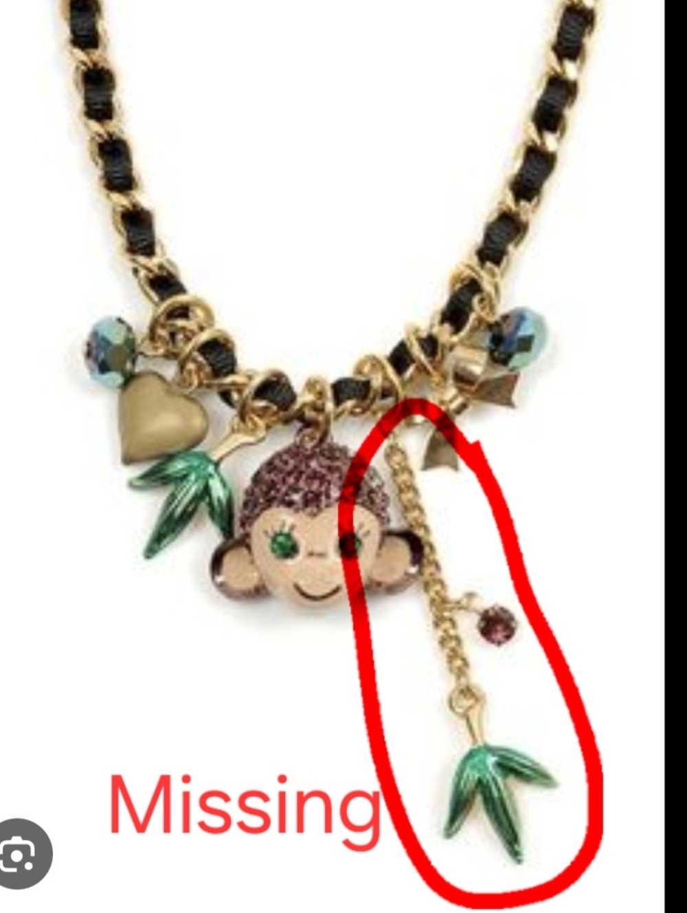 Betsey Johnson Monkey Necklace - Picture 5 of 5